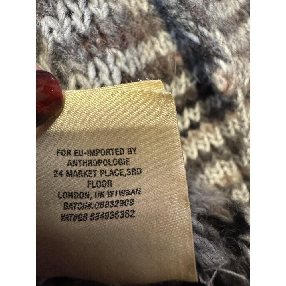 Anthropologie Cardigan Sweater Pink Gray Black M Medium Thick Alpaca Wool $180 - Picture 16 of 16